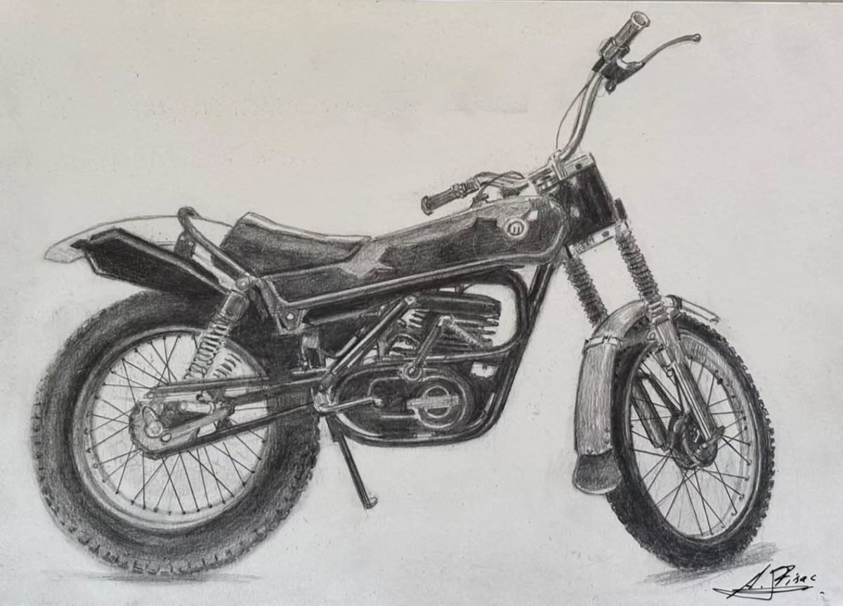 Dibujo a lápiz: Montesa Cota 348