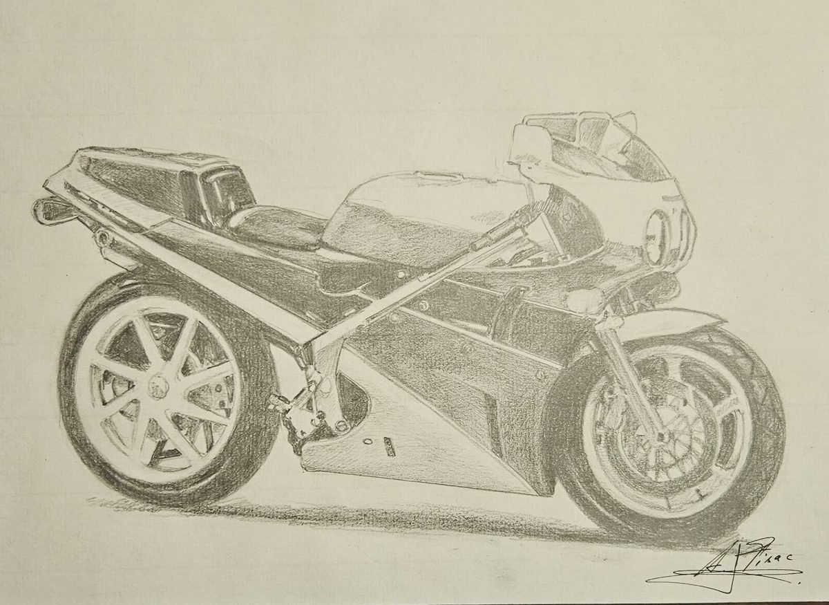Dibujo a lápiz: Honda RC30